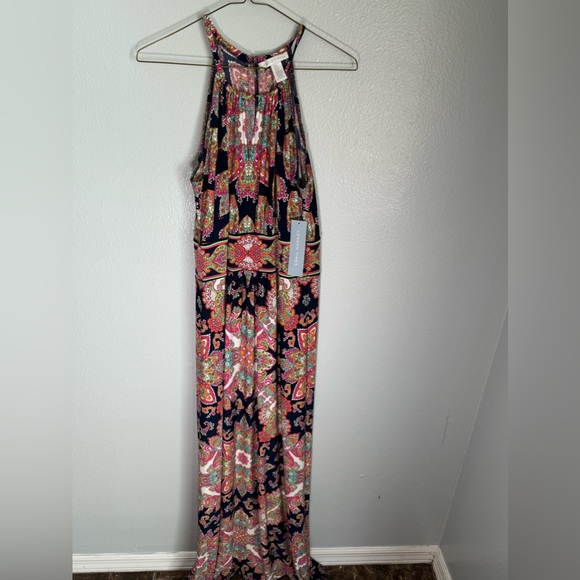 London Times Maxi Dress Halter Size 8 - Picture 3 of 11